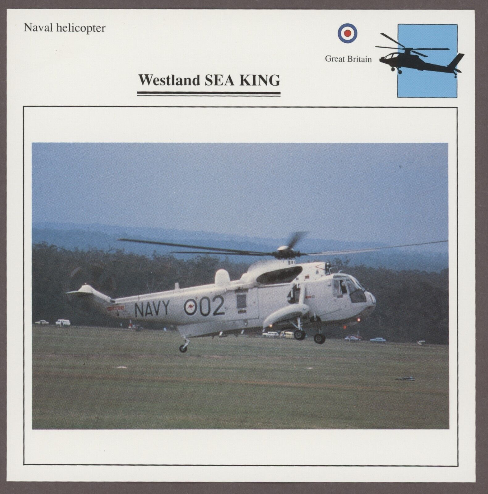 Westland Sea King Edito Service Warplane Air Military Card Helicopter
