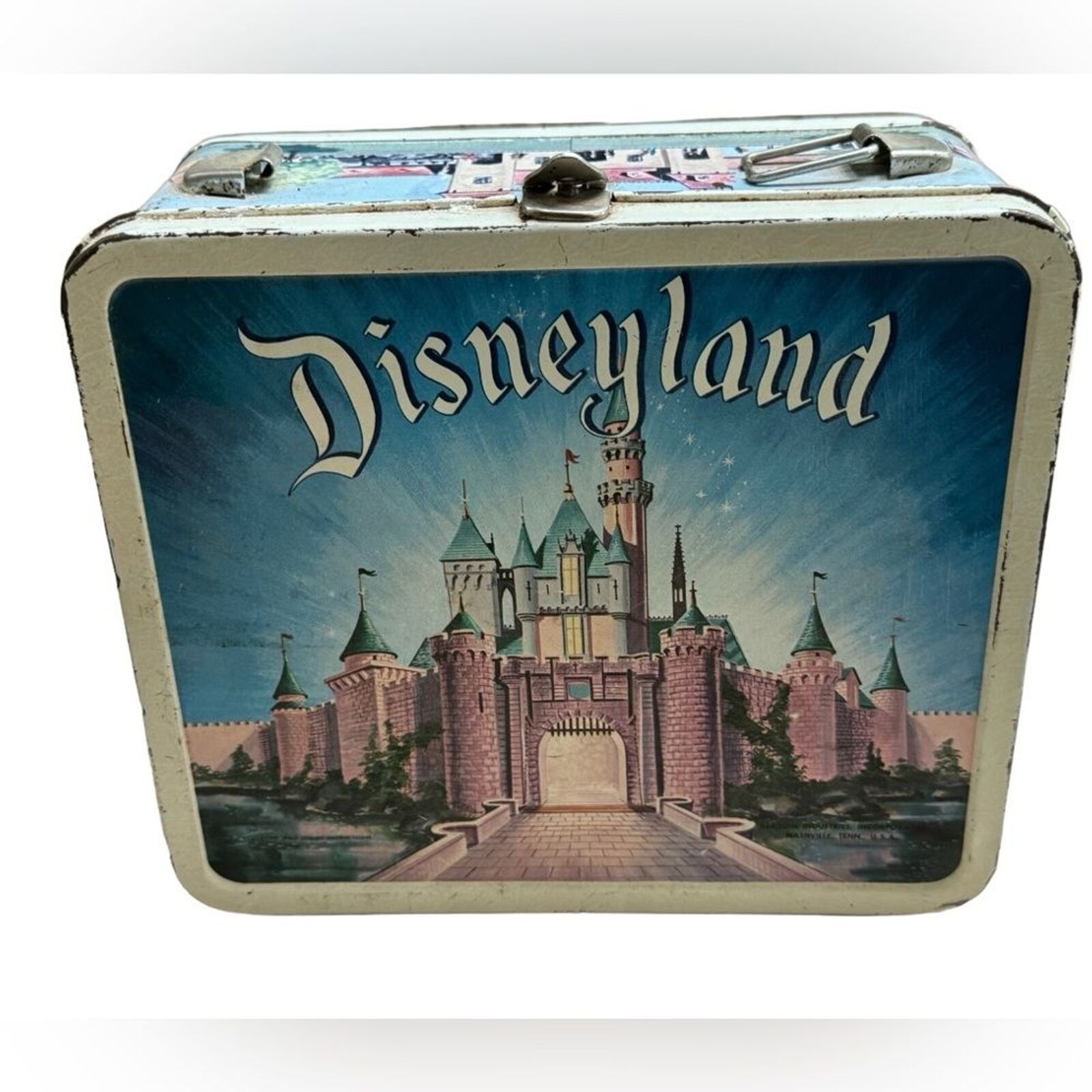 Vintage 1957 Disneyland Castle Jungle Cruise Metal Lunchbox ULTRA RARE NO HANDLE