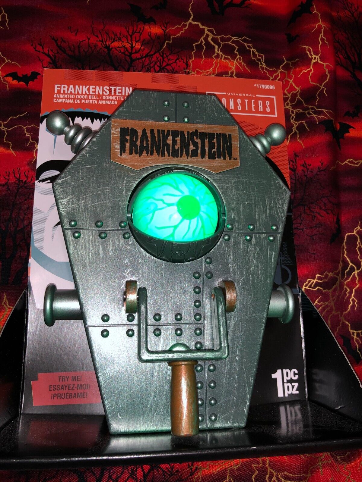 NEW Universal Monsters Frankenstein Animated Doorbell Gemmy Halloween Prop