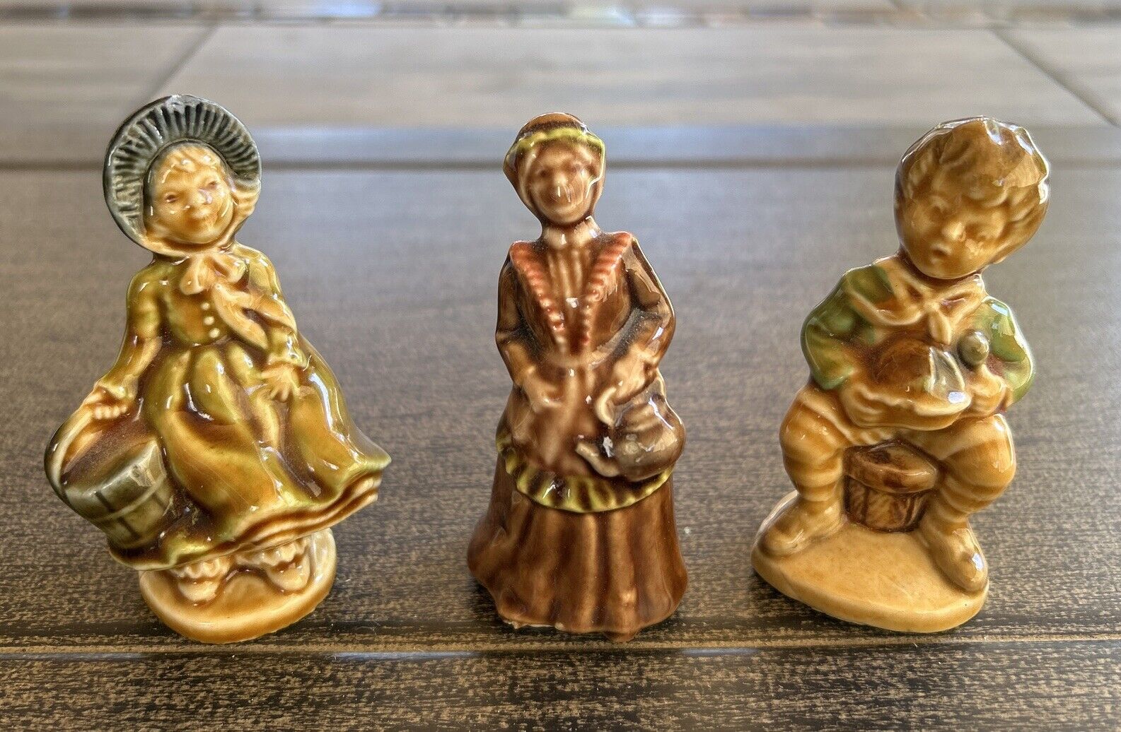 3” Wade Whimsie England lot Nursery Rhymes- Jill, Polly Kettle And Jack Horner