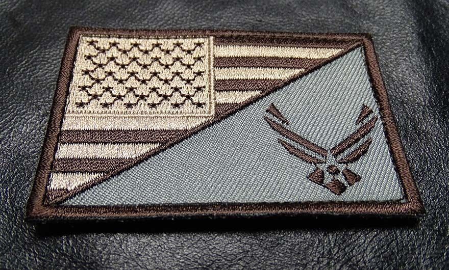4PC USA AIR FORCE LOGO  USA FLAG EMBROIDERED TACTICAL 3 INCH  HOOK LOOP PATCH 