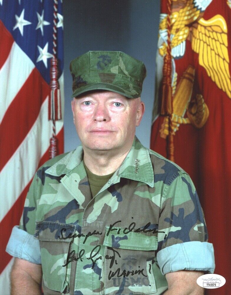Alfred Gray Jr Four Star General Marines Signed Autographed 8x10 Photo JSA H