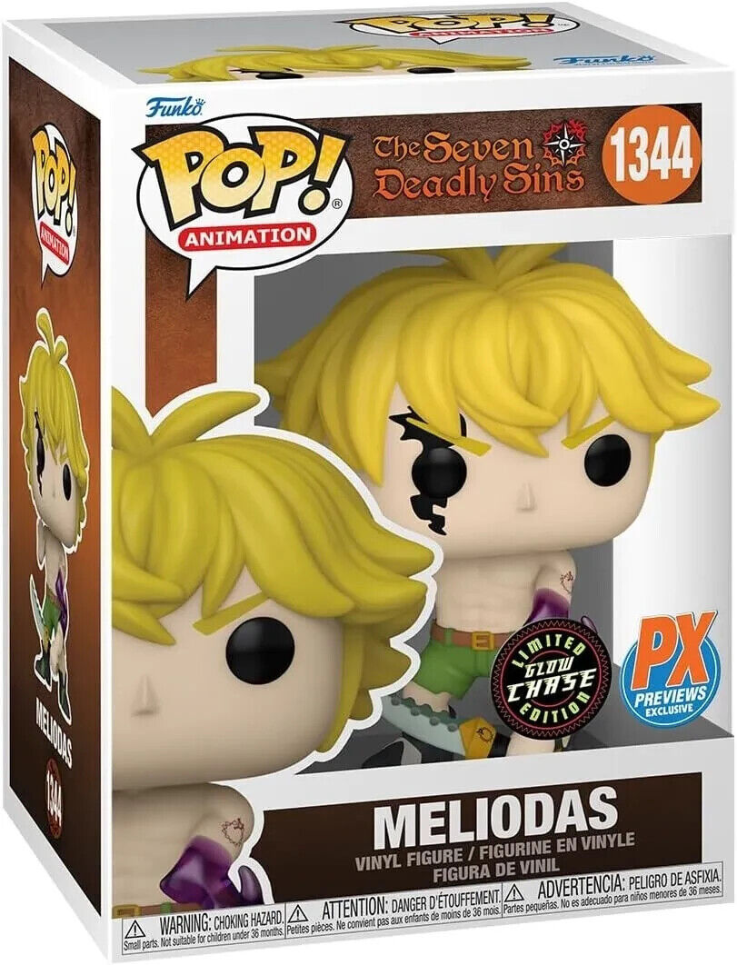 Funko POP Meliodas PX GLOW CHASE Limited Edition SEVEN DEADLY SINS 1344
