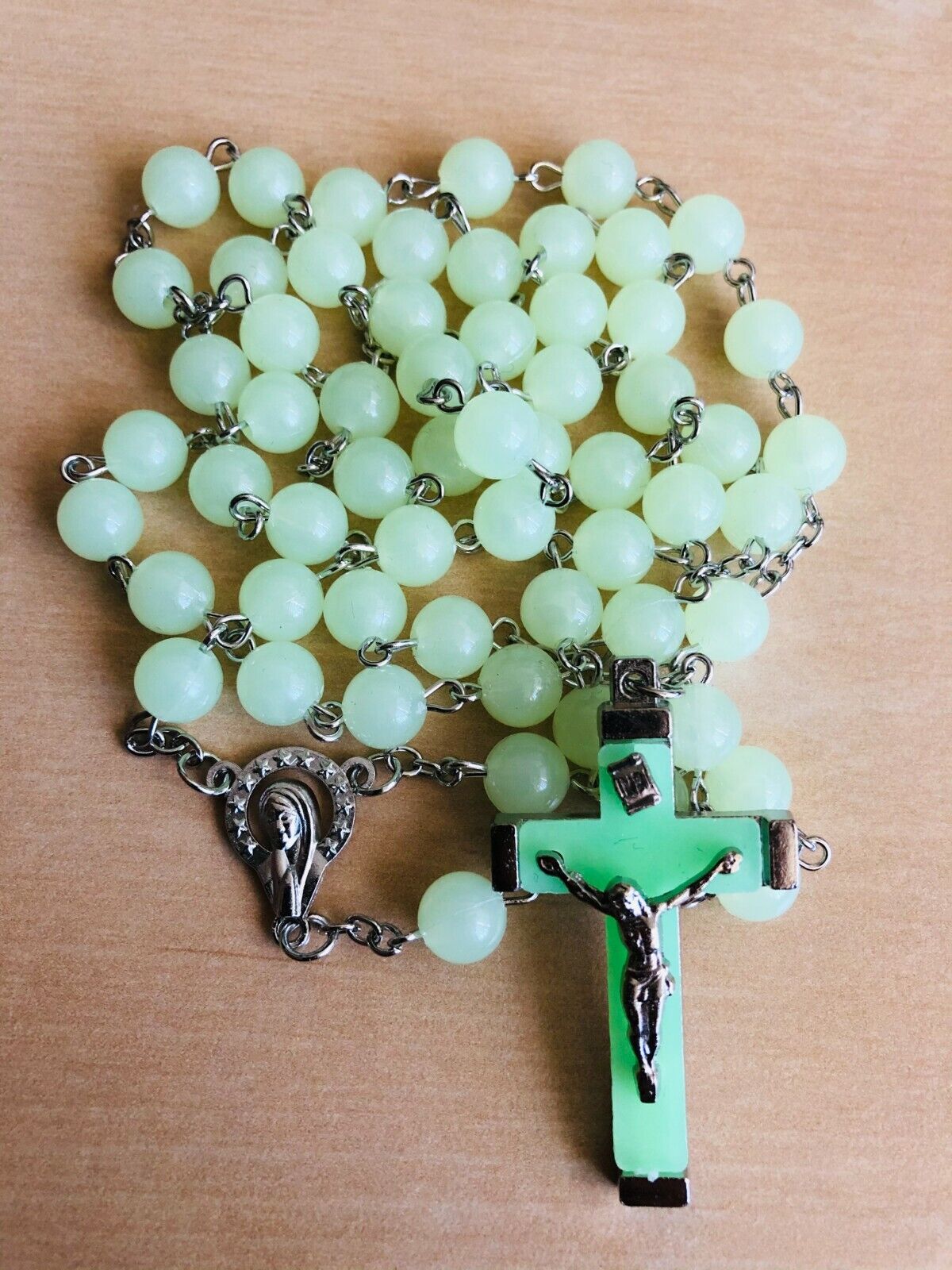 Glow in the dark Rosary Necklace Catholic Religious Rosary FAST SHIPPING