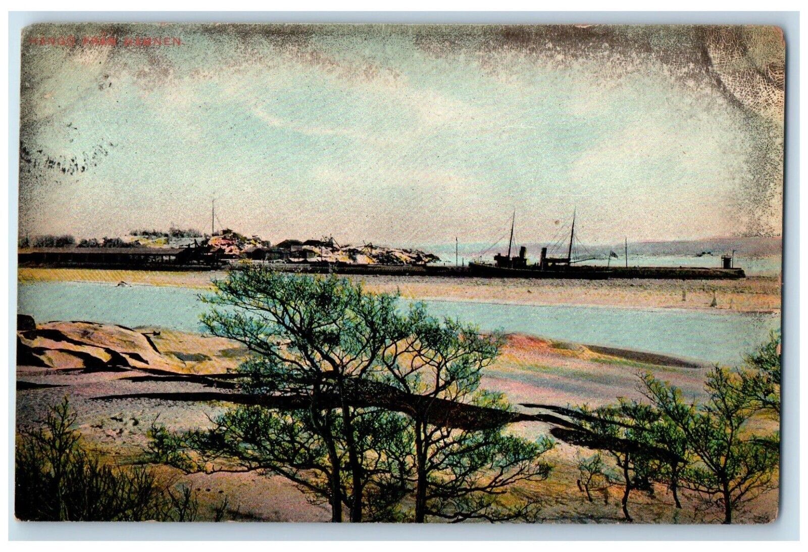 c1910\'s View Of Hanko Finland Port Ships Posted Antique Postcard