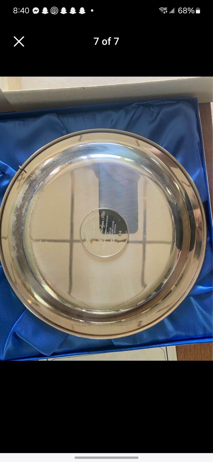 University Of Michigan Franklin Mint Plate Sterling Silver