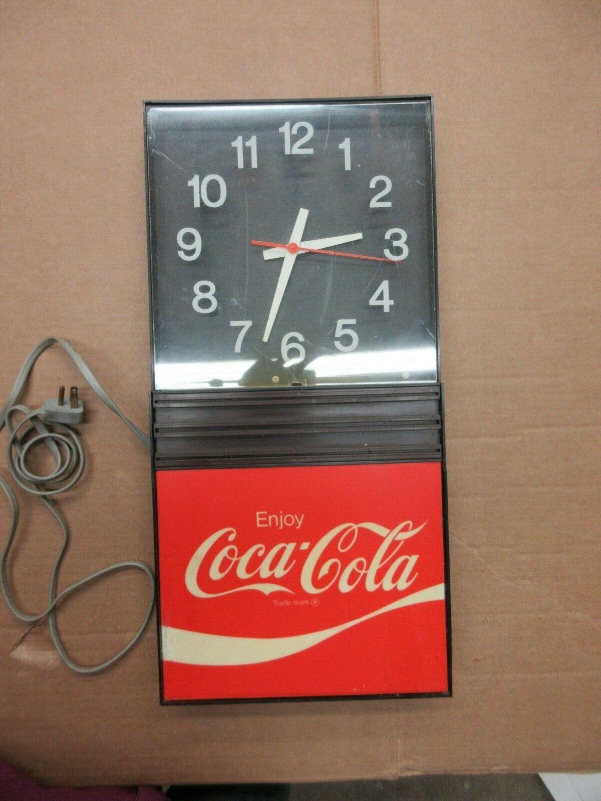 Vintage Enjoy Coke Hanging Wall Clock Sign Advertisement  B8