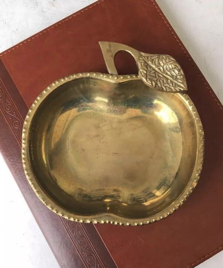 Vintage Brass Apple Trinket Dish Width- 5.5 \