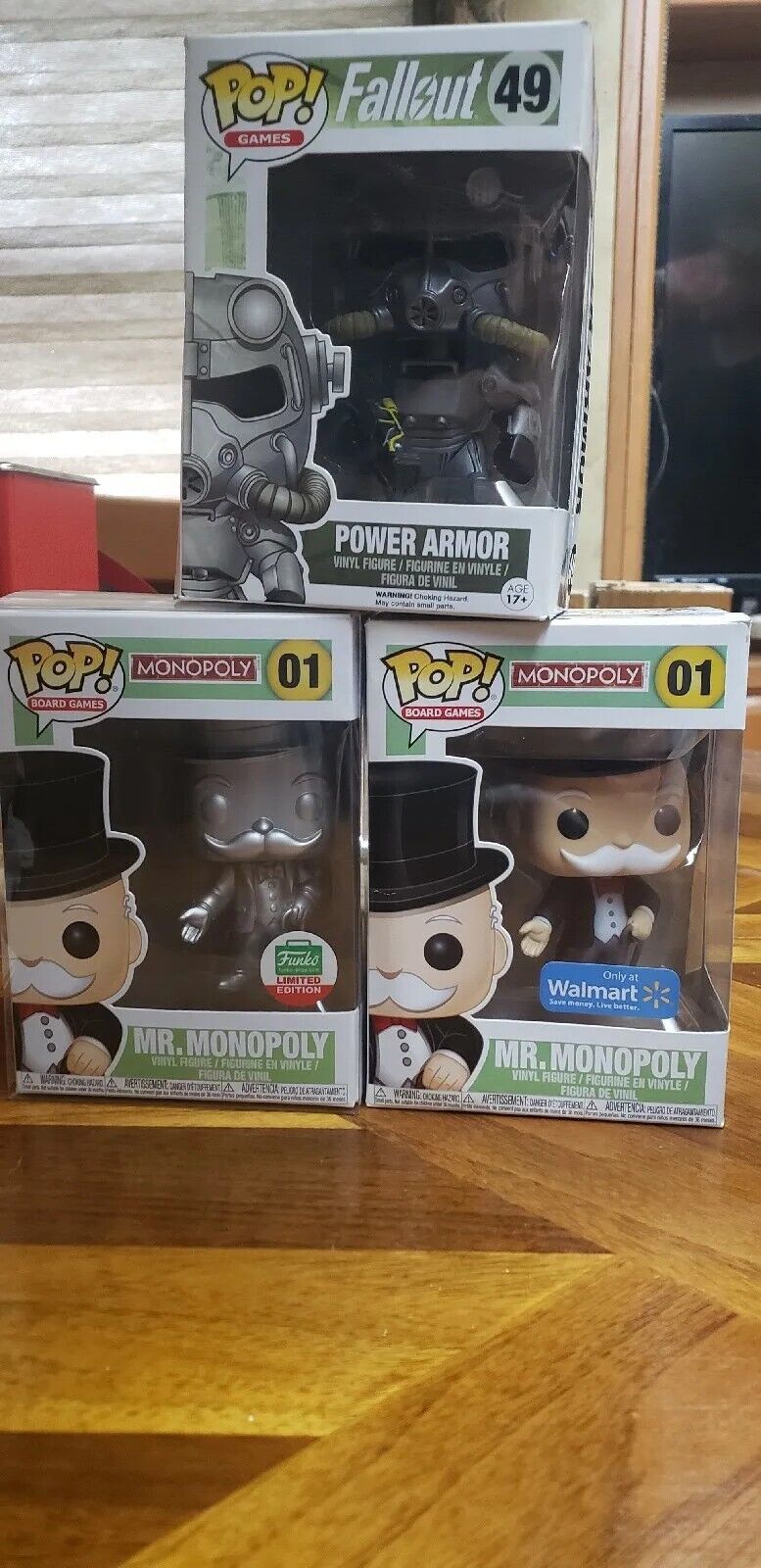 Funko Pop Exclusive Mr. Monopoly Vault Set W/ One Funko Pop Fall Out Power Armor