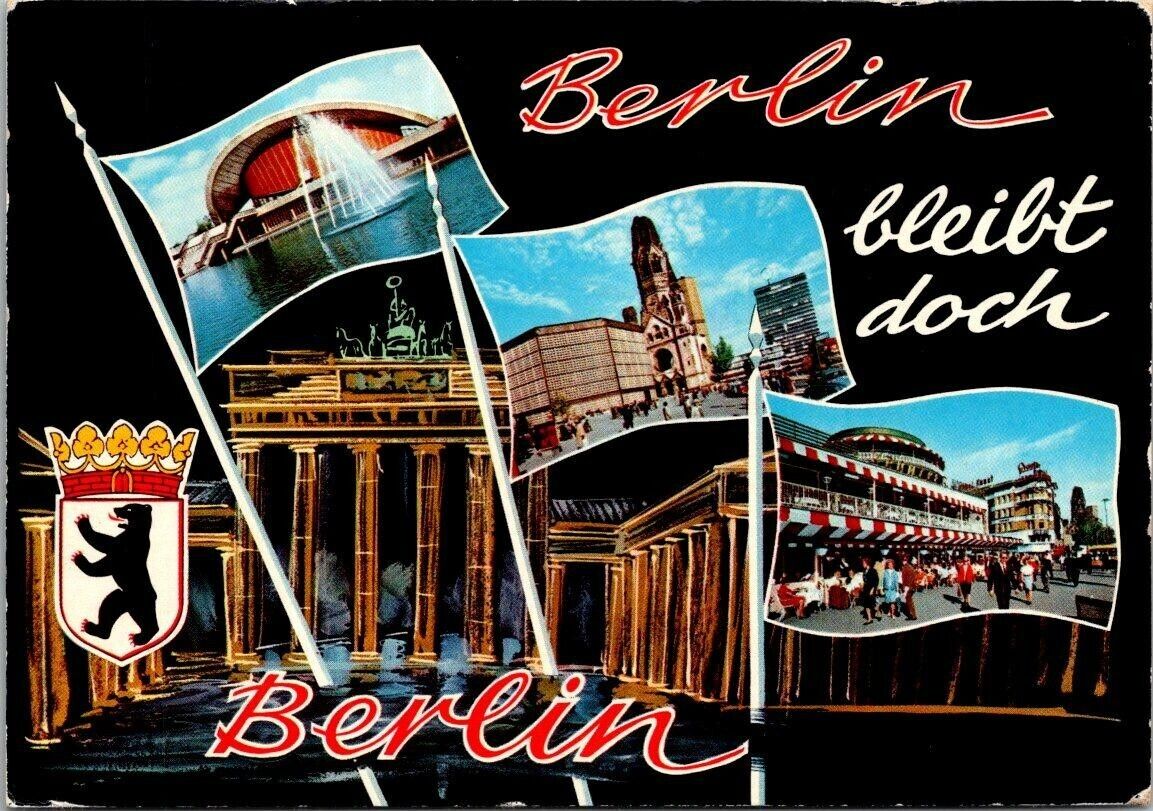 Vintage Berlin Germany Attractions Scenes Postcard Posted  1980
