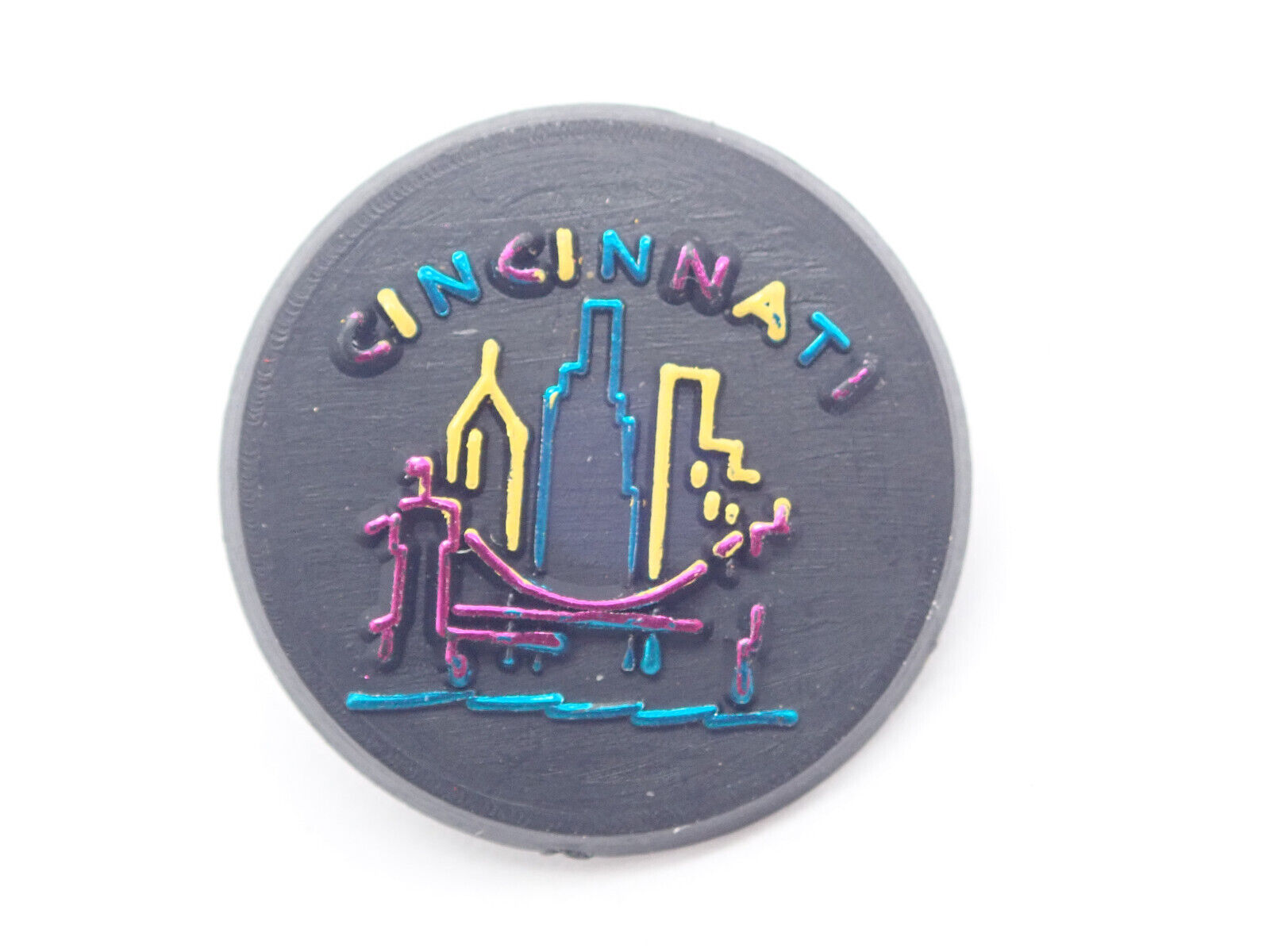 Cincinnati Skyline Bridge Ohio Vintage Lapel Pin