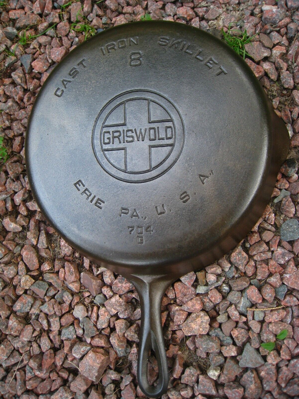 Fully Restored Vintage Griswold #8 Large Block Logo Cast Iron Skillet 704 G