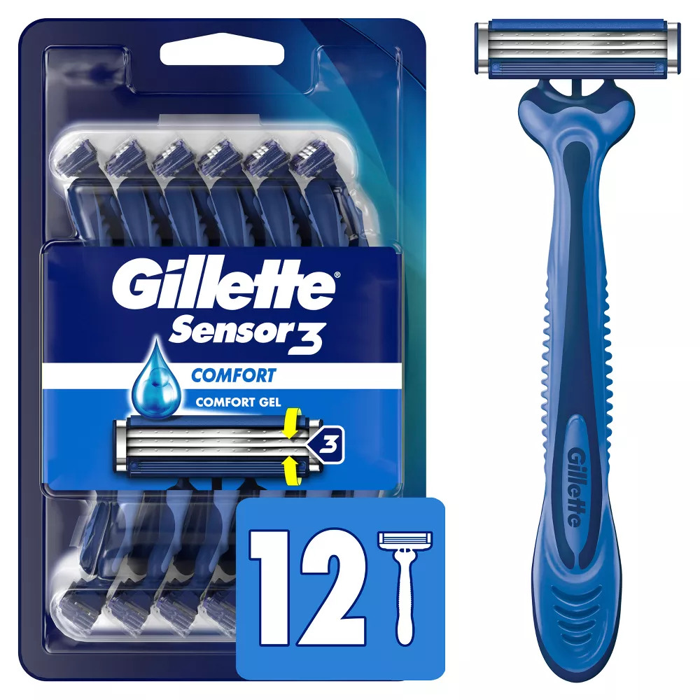 Gillette Sensor3 Comfort Men\'s Disposable Razors - 12ct