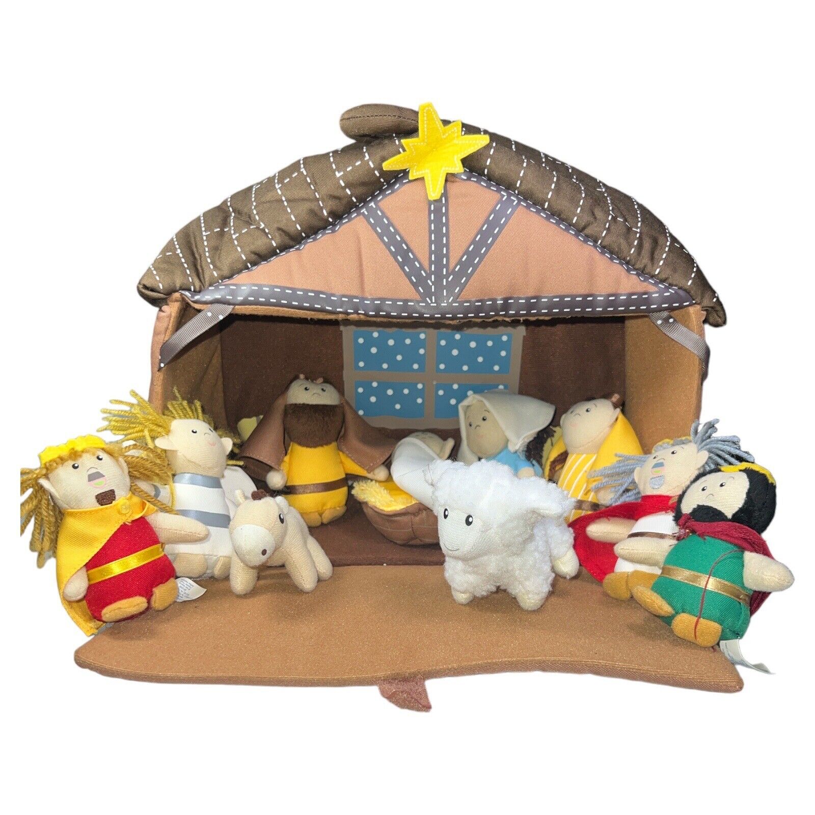 Christmas Nativity Scene Set 11 Piece Set Manger Soft Plush for Babies Storage