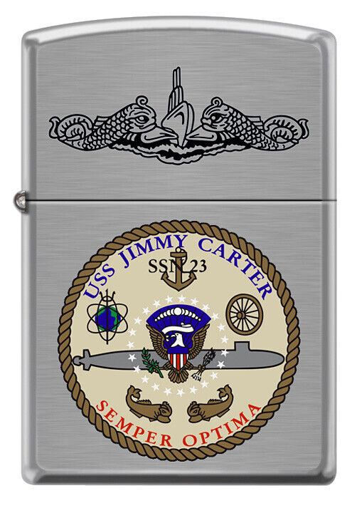 USS Jimmy Carter (SSN-23) Submarine Zippo MIB  Brushed Chrome 