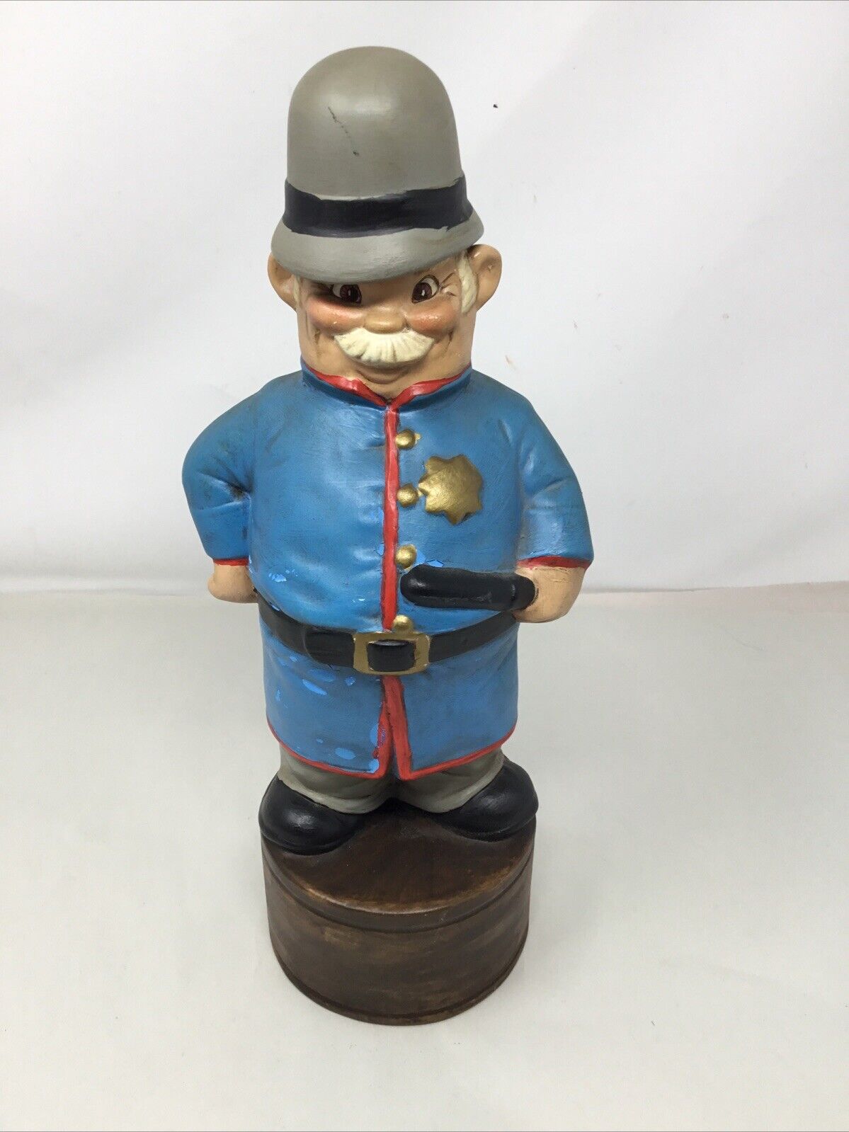Ceramic Hand Painted Policeman Whiskey Decanter 12\