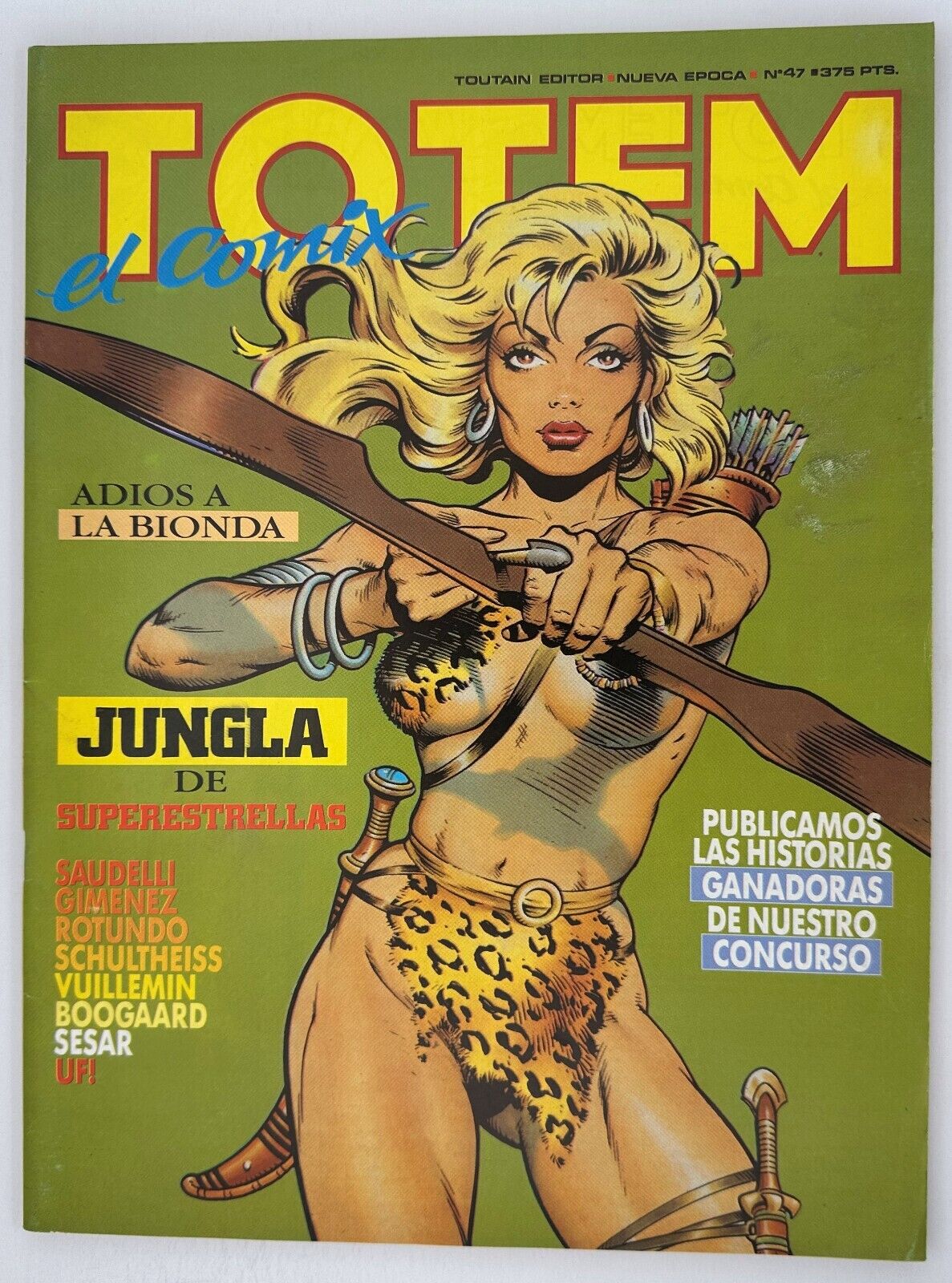 Totem 47 (Jungle Comics 1 cover) Toutain Editor 1990 Sheena Dave Stevens (Spain)