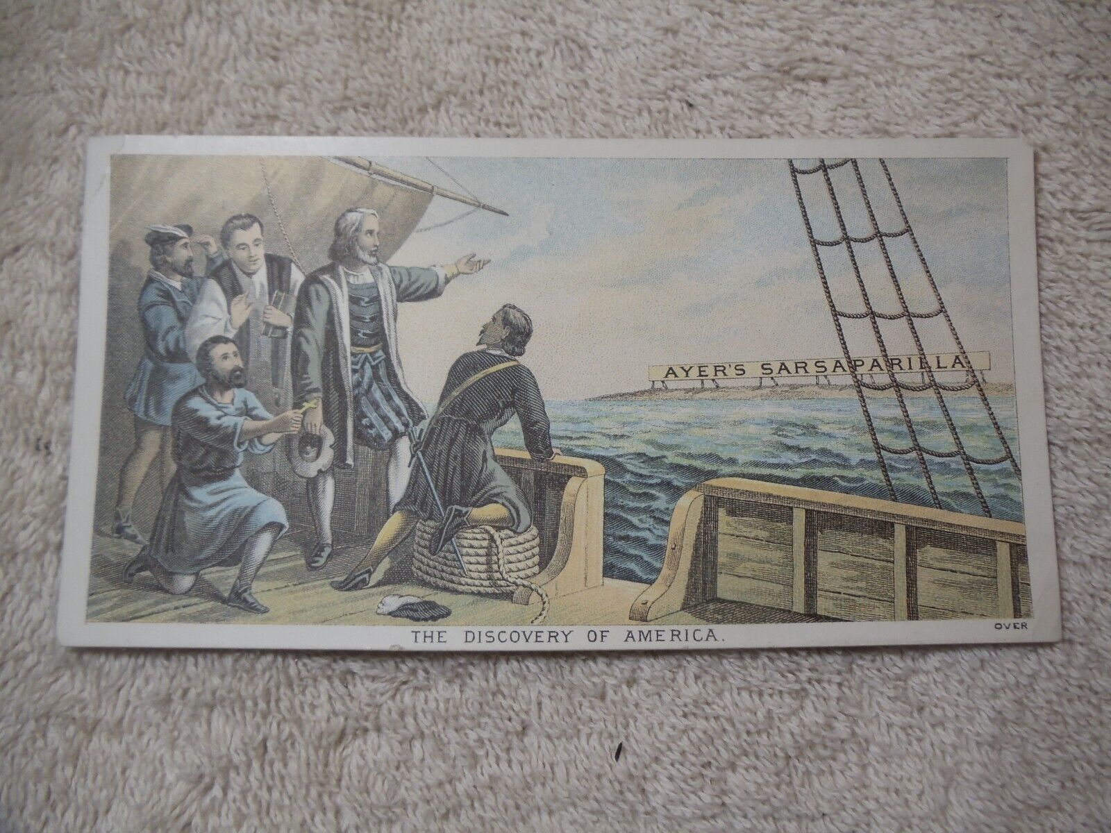 Ayer's Sarsaparilla  1880s  Columbus  Victorian Trade Card VERY GOOD