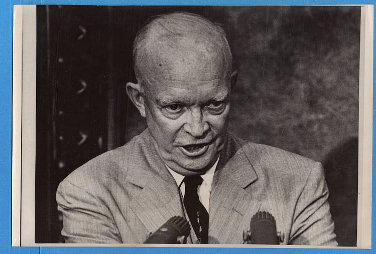 1958 President Eisenhower on School Integration Original News Telephoto