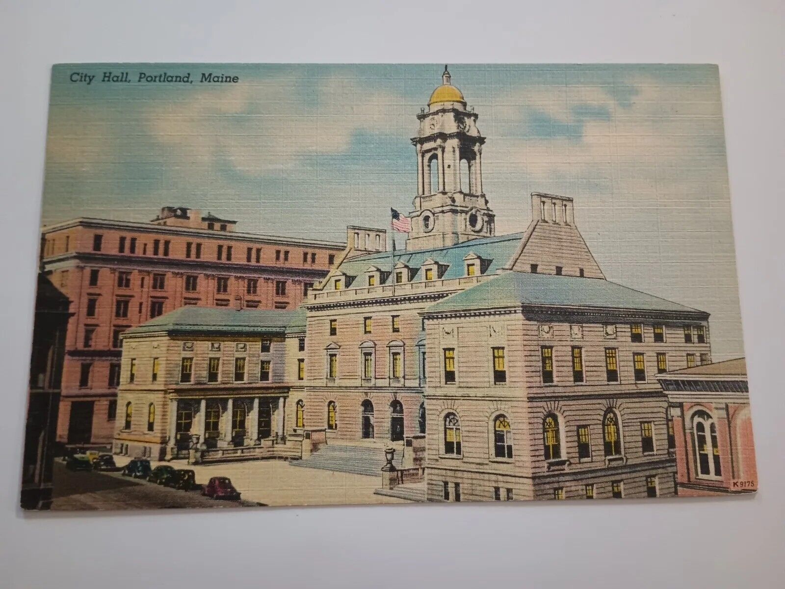 Vintage Postcard - Linen Un-Posted City Hall Building Portland Maine 