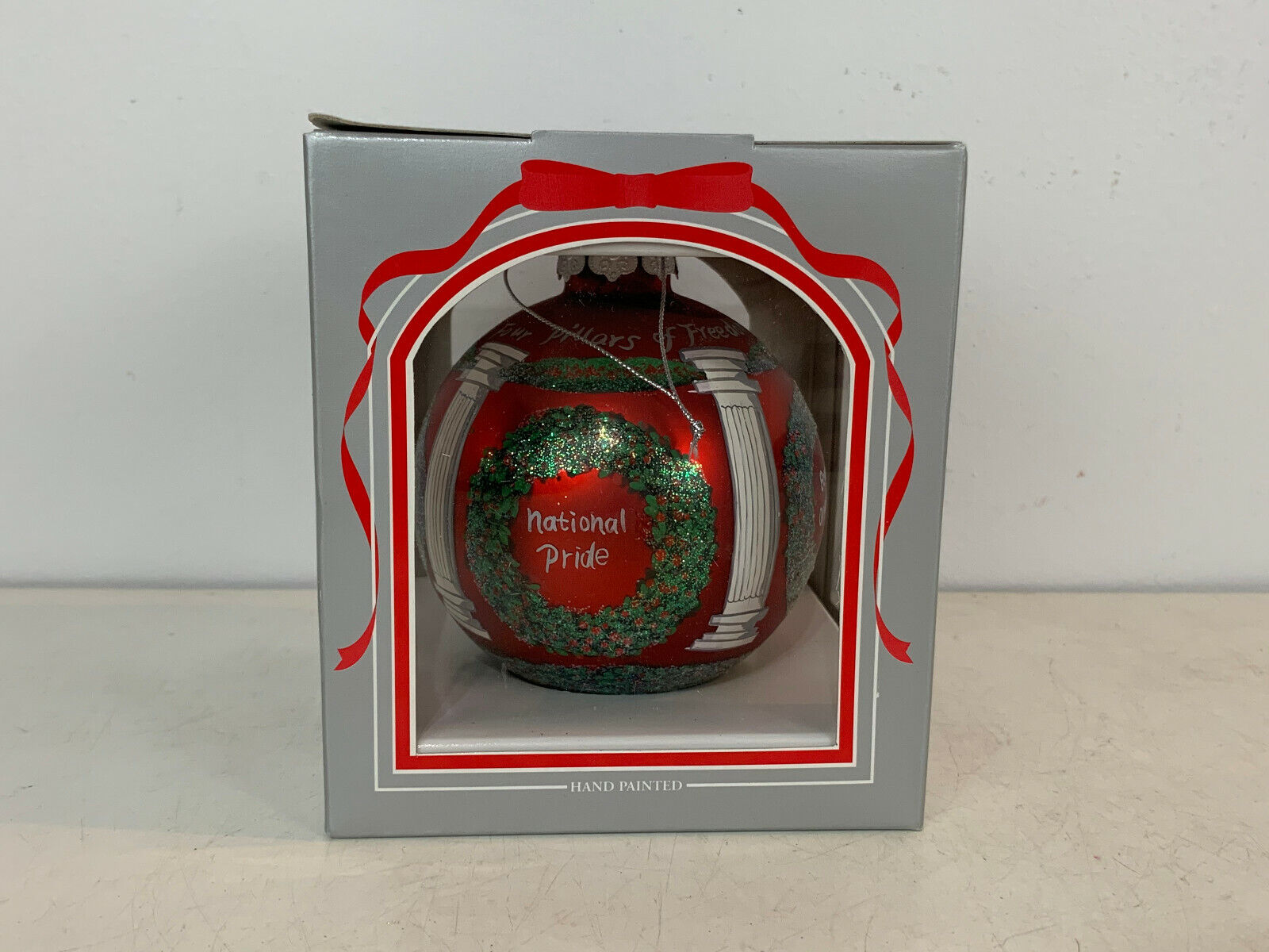 2002 Ronald Reagan Four Pillars of Freedom LE Hand Painted Christmas Ornament