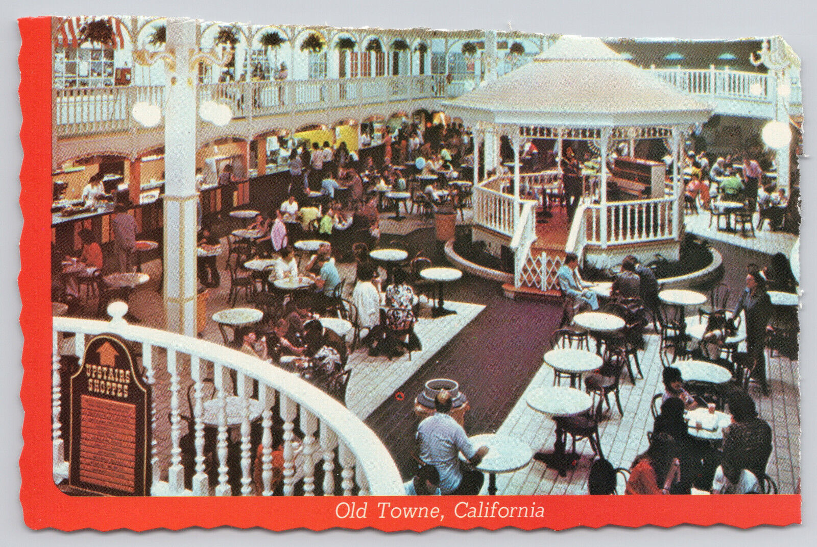 Old Towne California Food Court Shopping Center Vintage  Postcard c1960