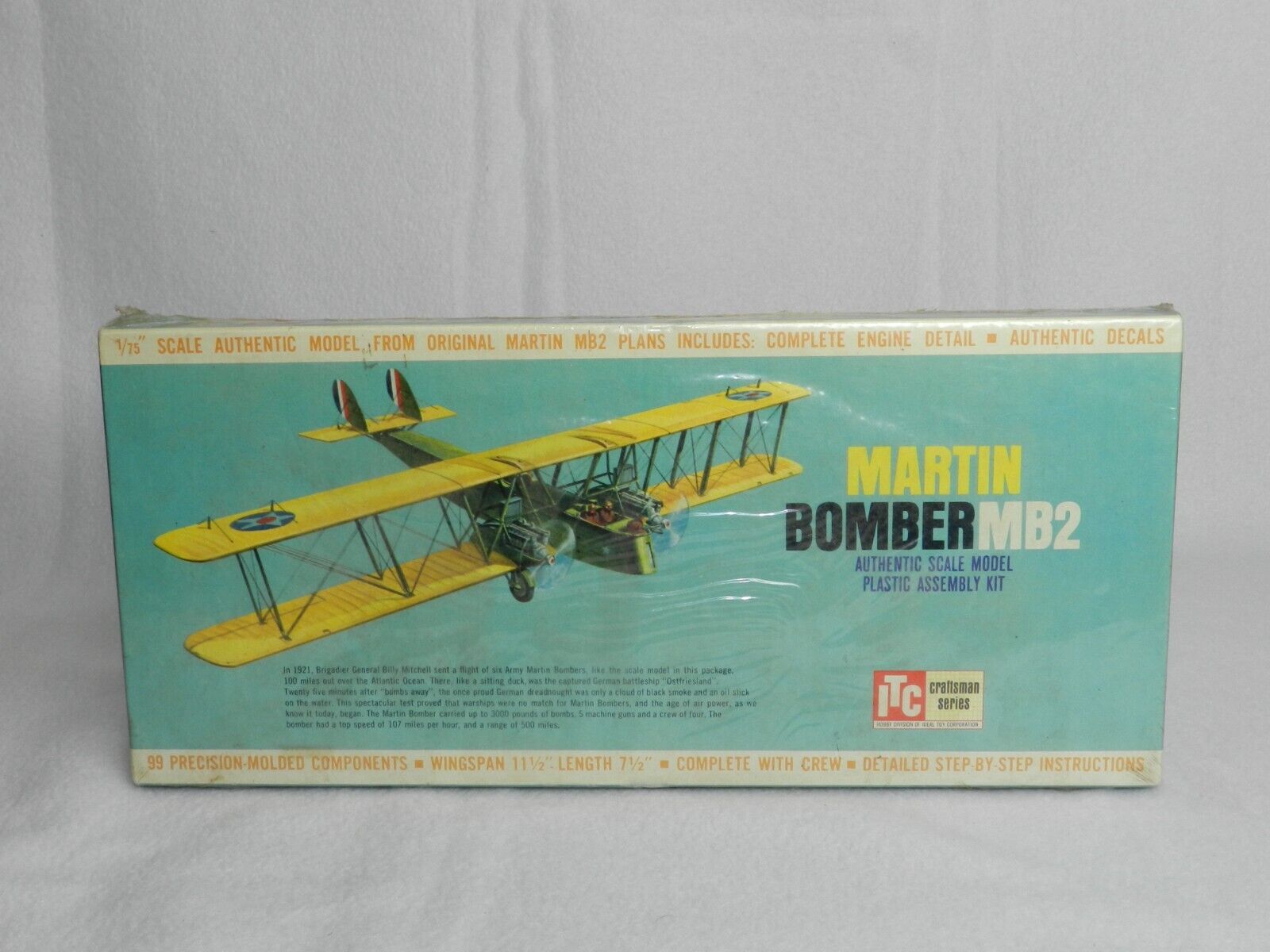 Vintage ITC  Ideal Toy Co. Martin Bomber MB2 Model Plane Kit