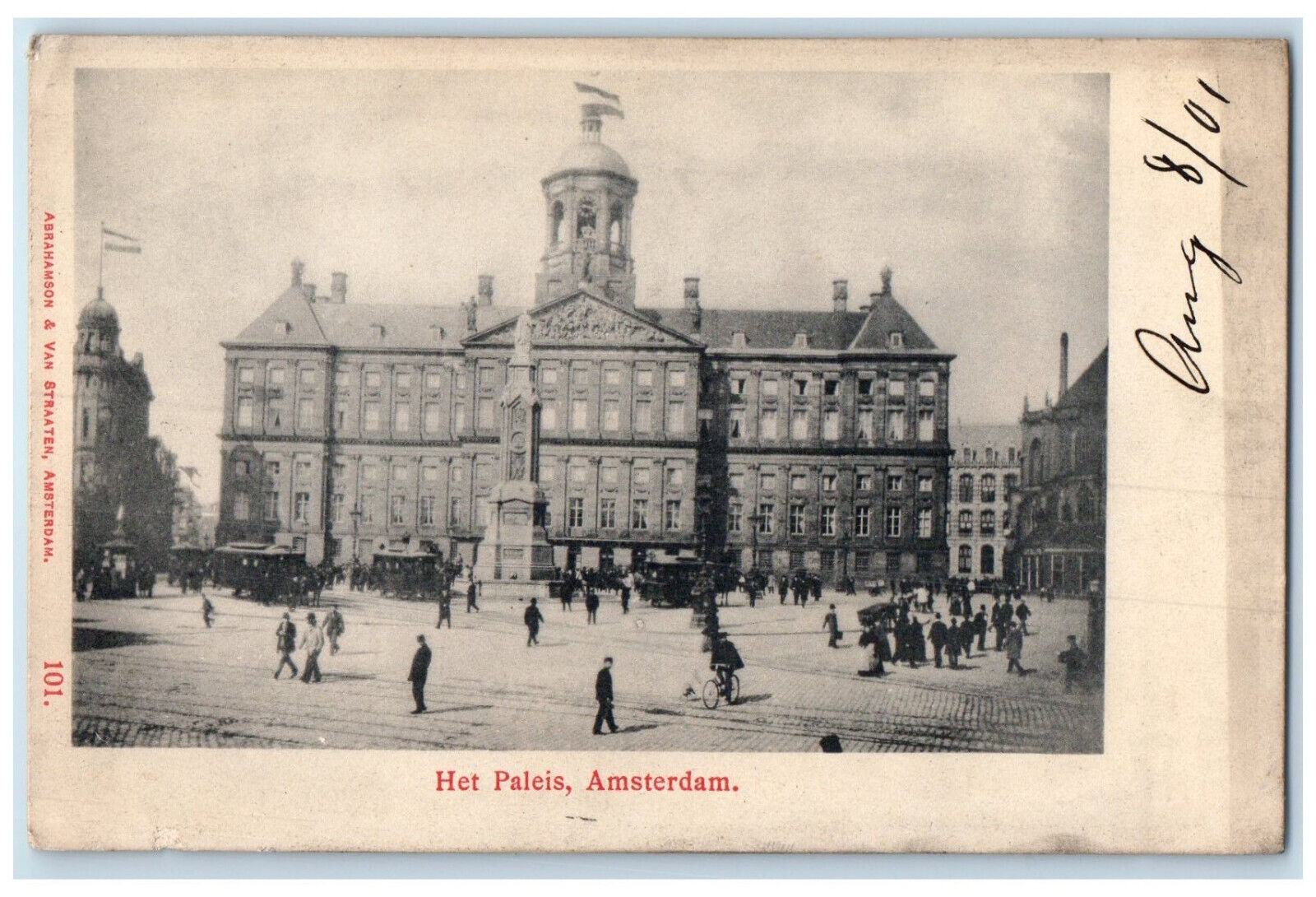 1901 View of The Palace Amsterdam Netherlands Antique Unposted Postcard