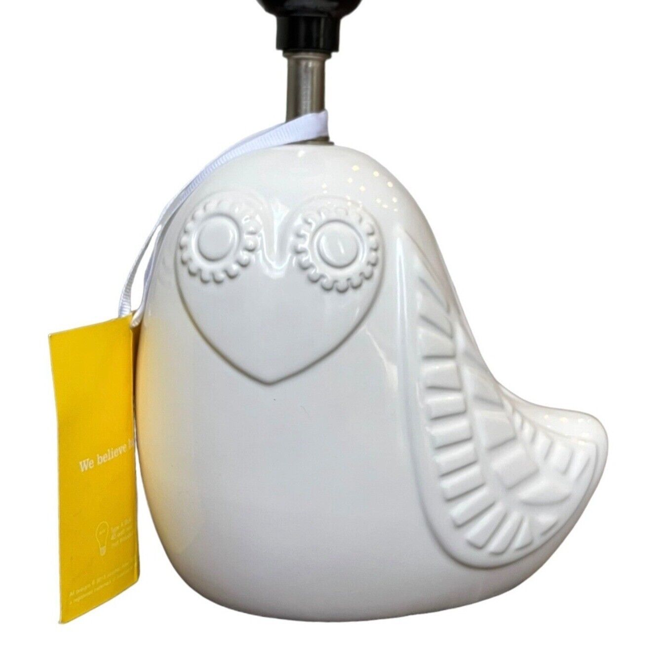 Jonathan Adler Happy Chic White Ceramic Lola OWL/ Bird Table Lamp