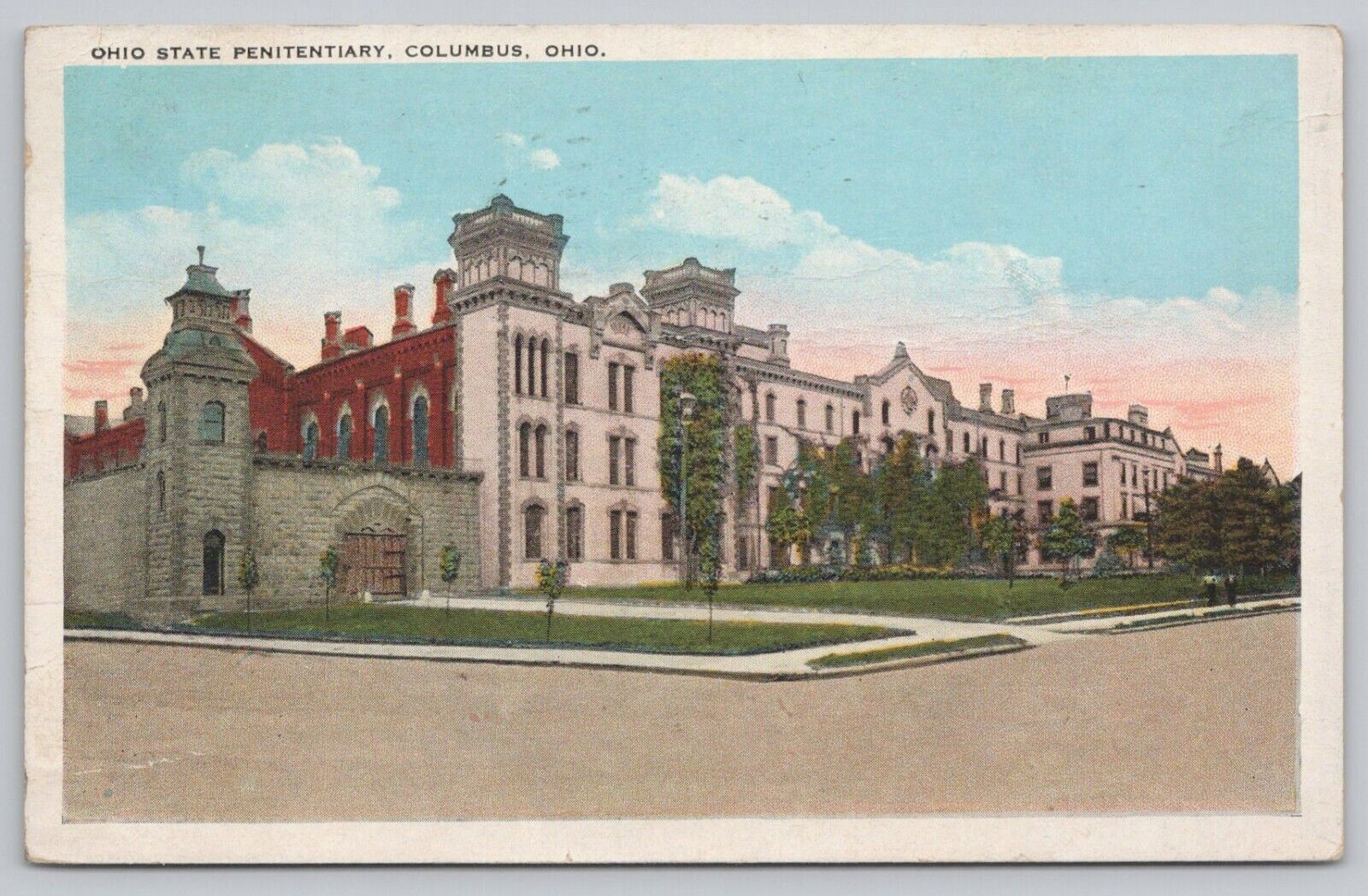 Postcard Ohio State Penitentiary Columbus, Posted 1929