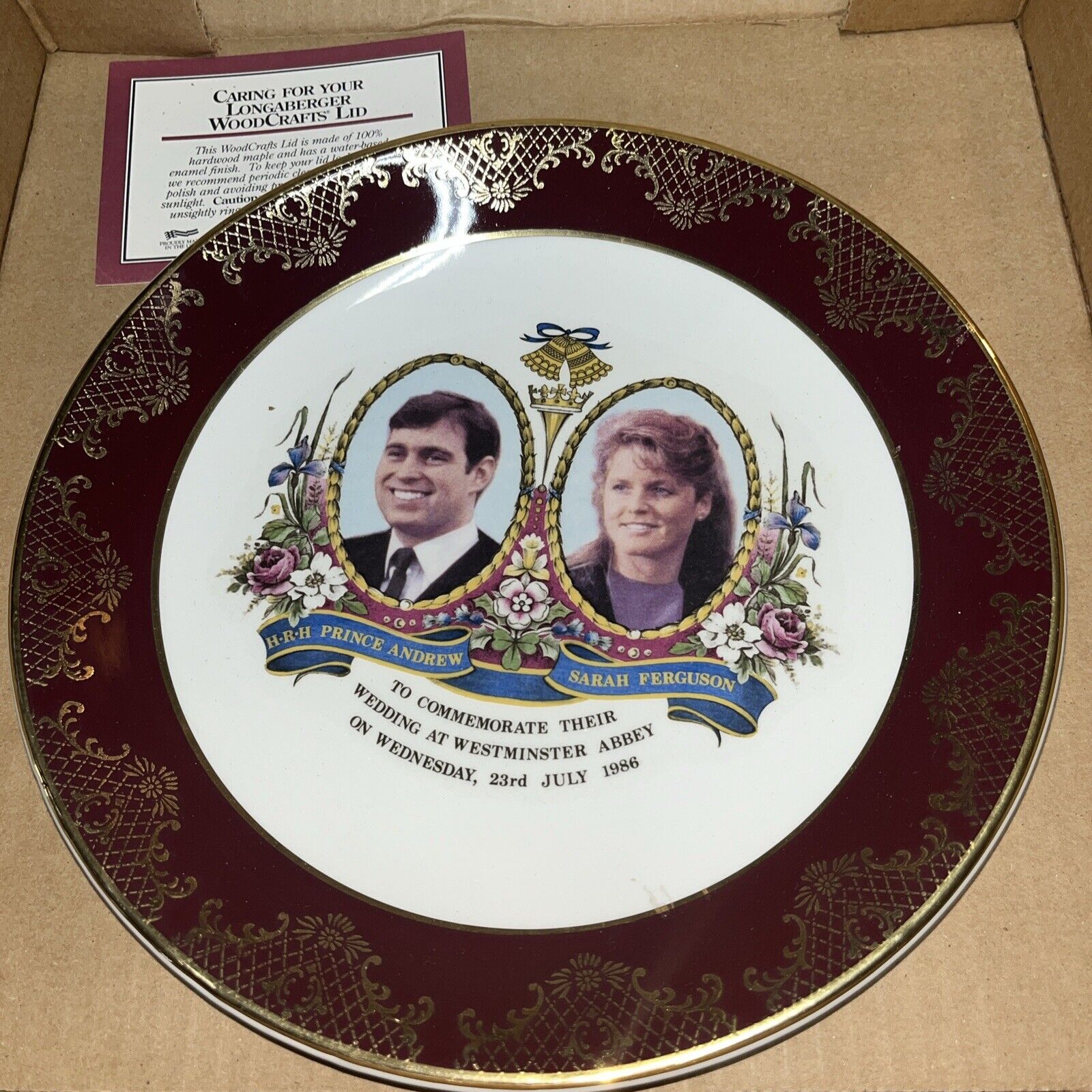PRINCE ANDREW, SARAH FERGUSON 1999 WEDDING Elizabethan Bone China Dish