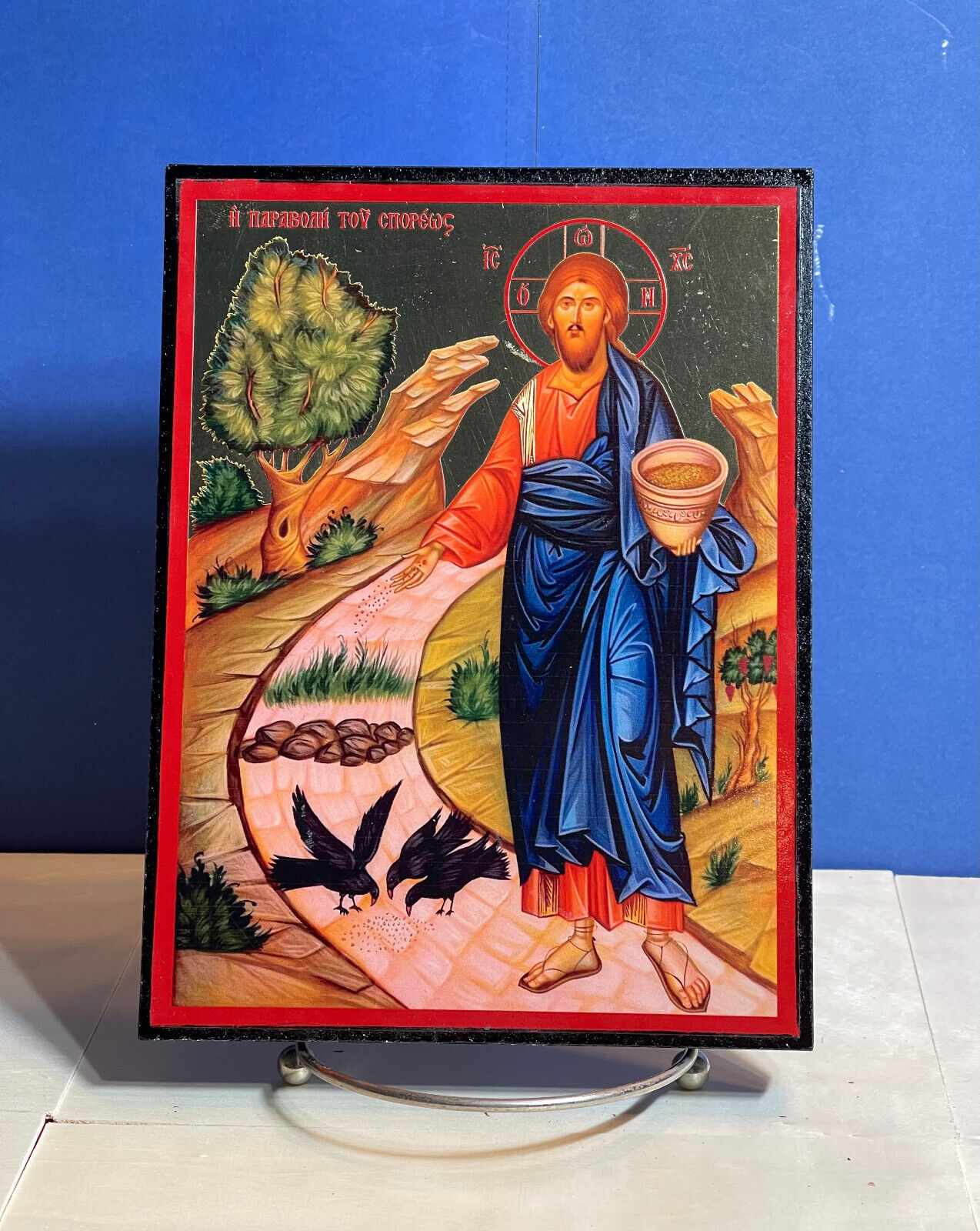THE PARABLE OF THE SOWER - Orthodox high quality byzantine style Wooden Icon 6x8