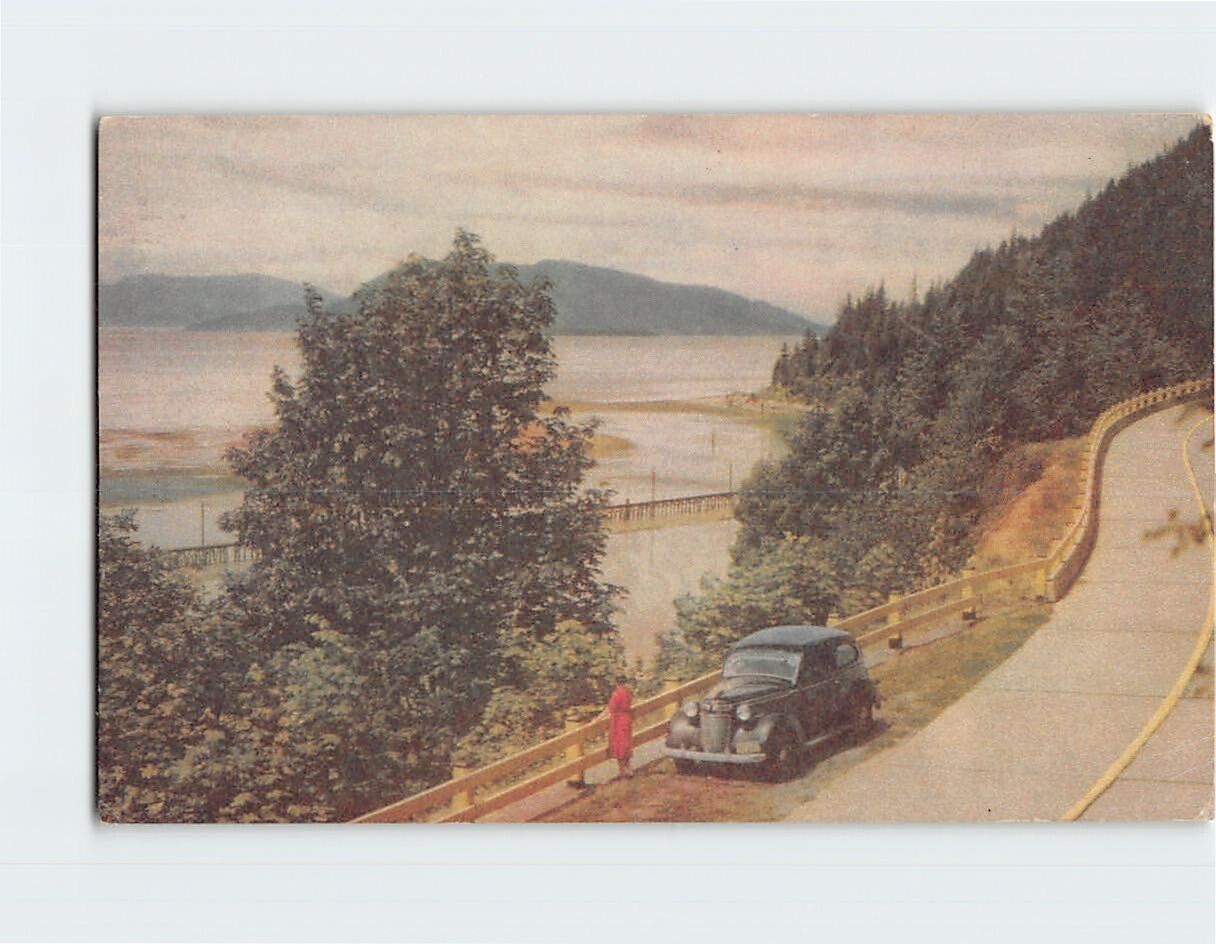 Postcard Skirting Puget Sound, Chuckanut Drive, Washington