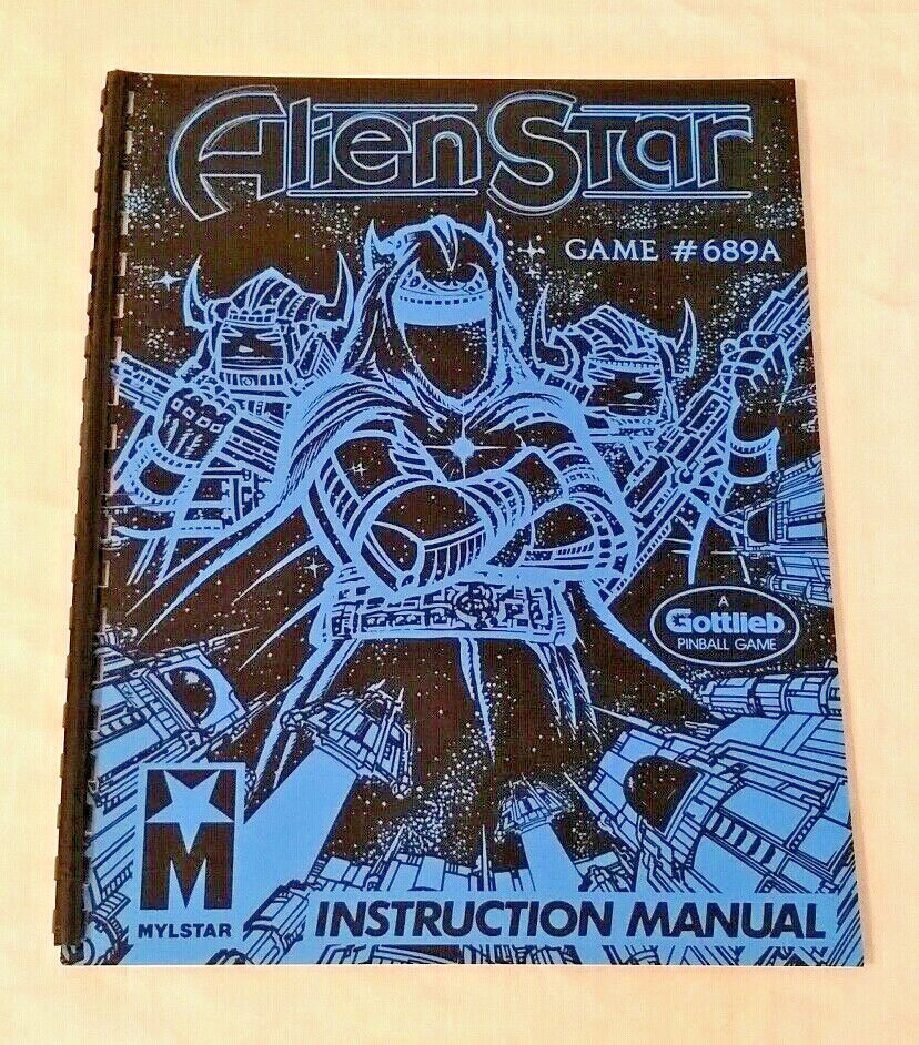 Gottlieb Alien Star Pinball Machine Original Manual & Schematics NOS 