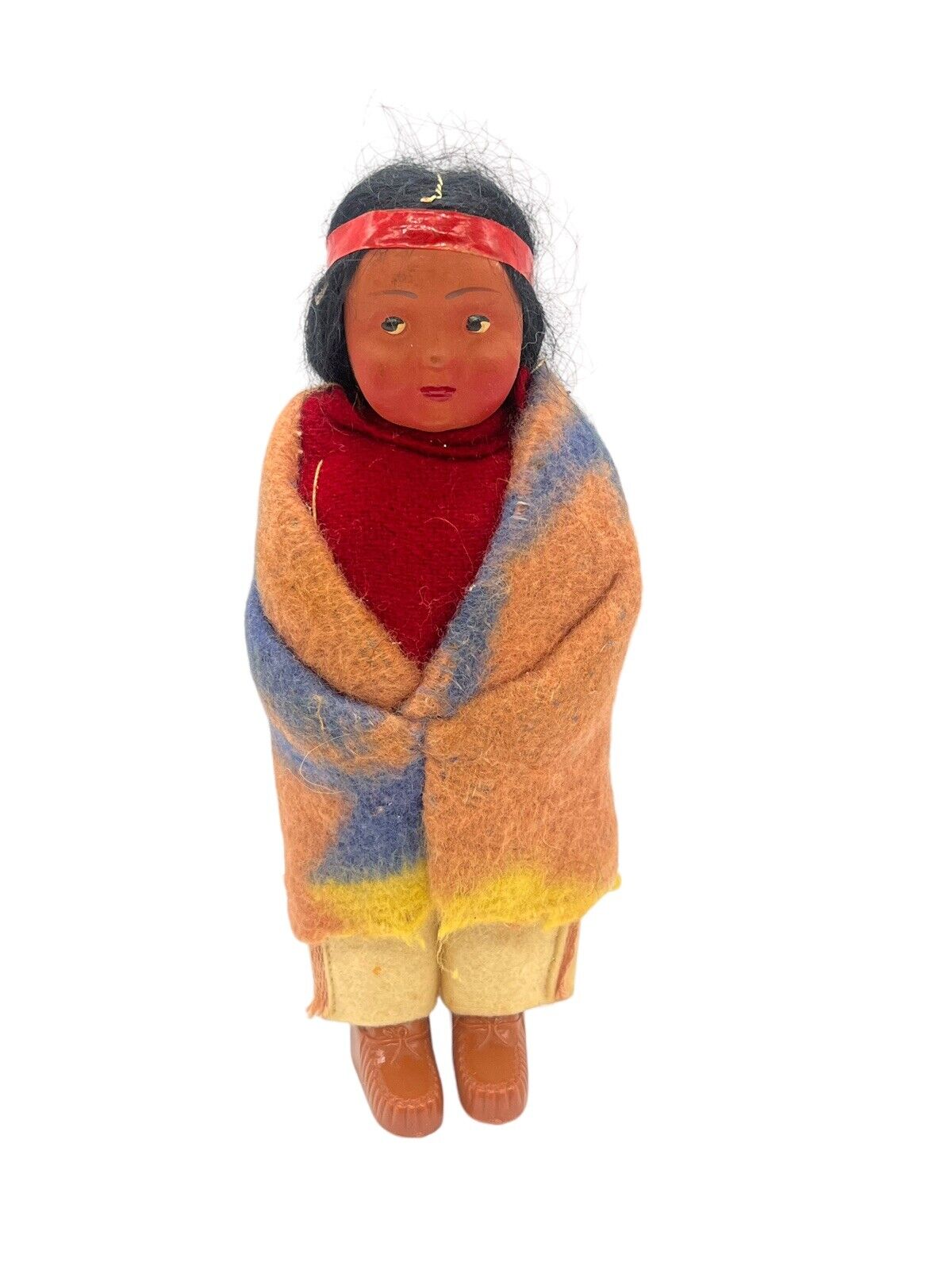 Vintage 1940\'s  Skookum Native American Indian BULLY GOOD Doll   6 1/2\