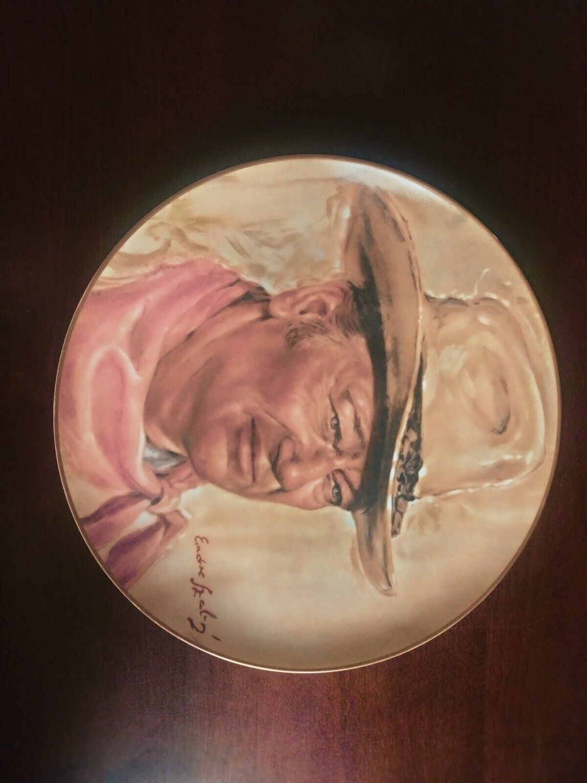 John Wayne Collector Plate, Endre Szabo Plate # 240.Made In U.S.A. No Chips 