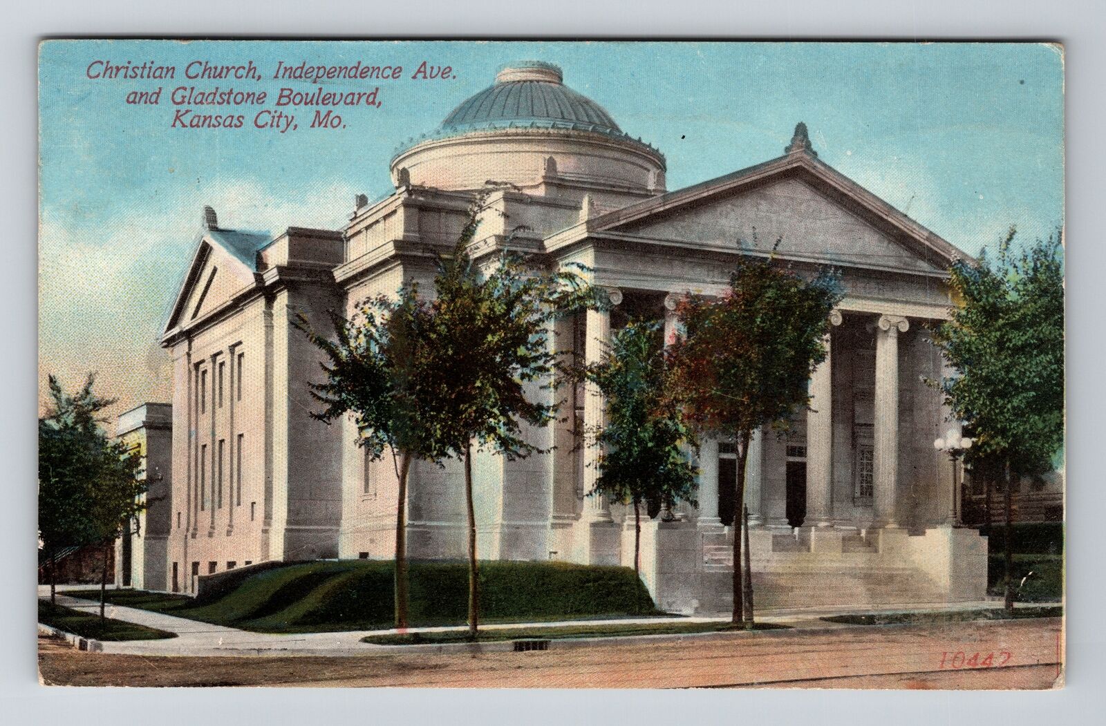 Kansas City MO-Missouri Christian Church, c1913 Vintage Souvenir Postcard