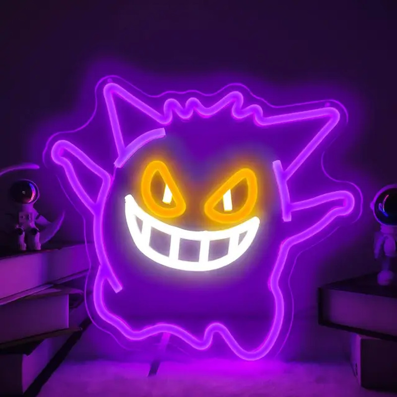 Pokemon Gengar Flex LED Neon Sign Decor for Home Party Game Garage or Gift