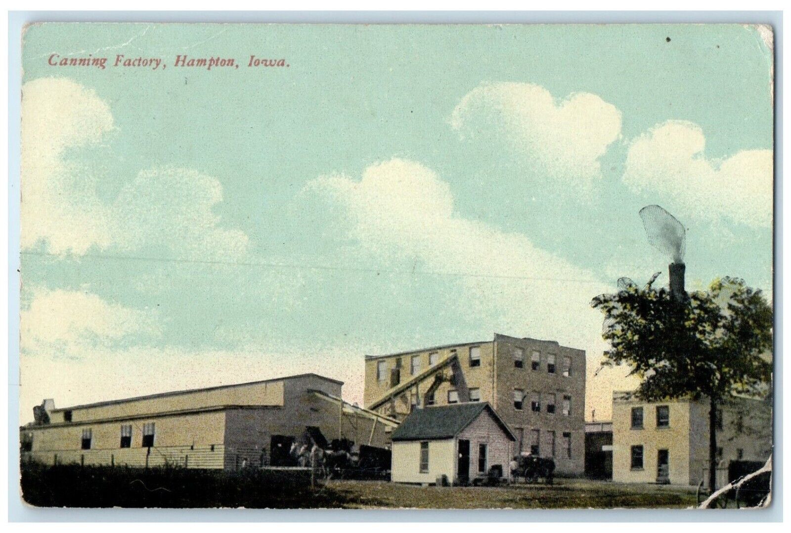 c1910\'s View Of Canning Factory Building Hampton Iowa IA Antique Postcard