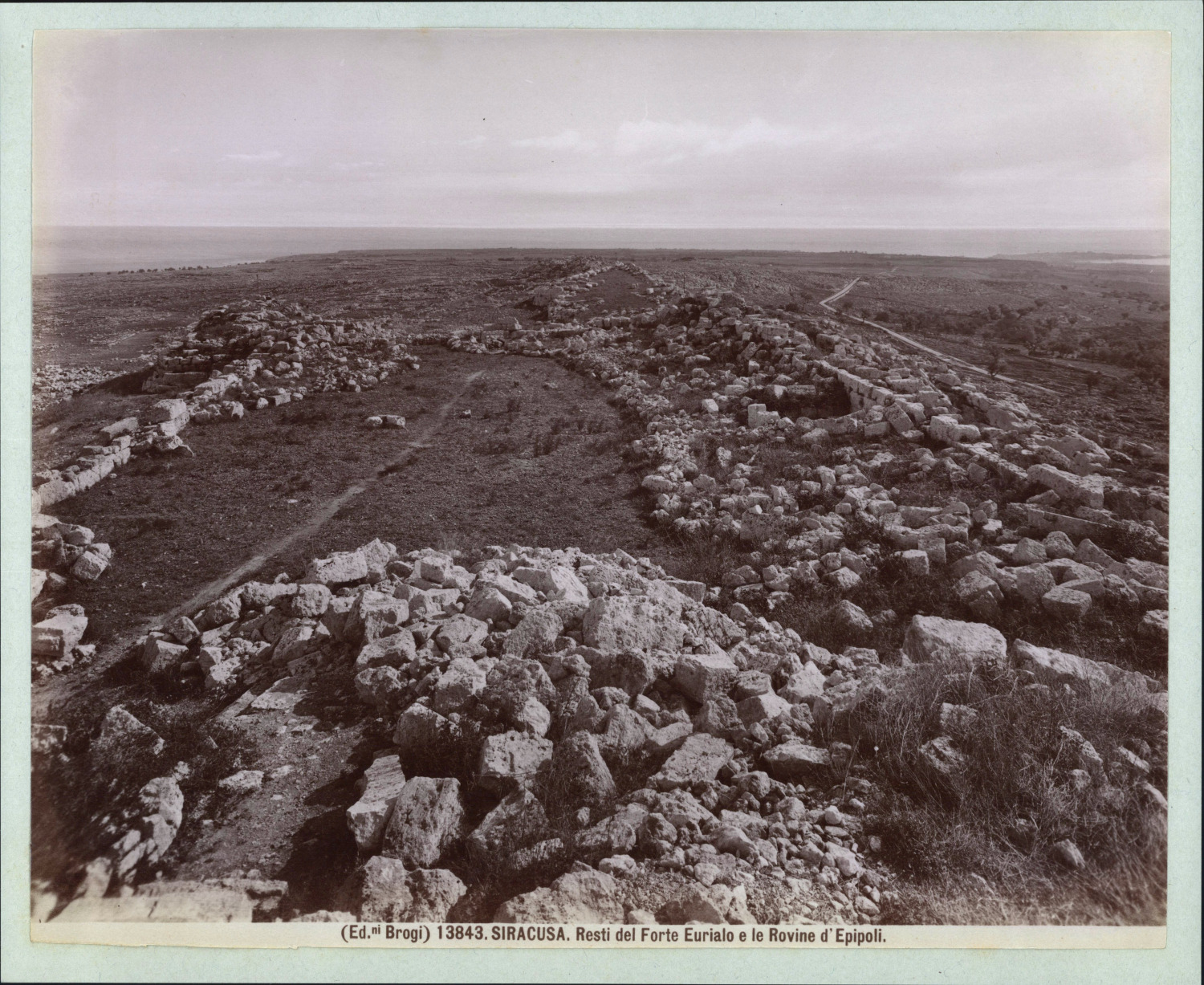 Italy, Sicily, Syracuse, Ruins of Euryale Castle, ca.1880, print came