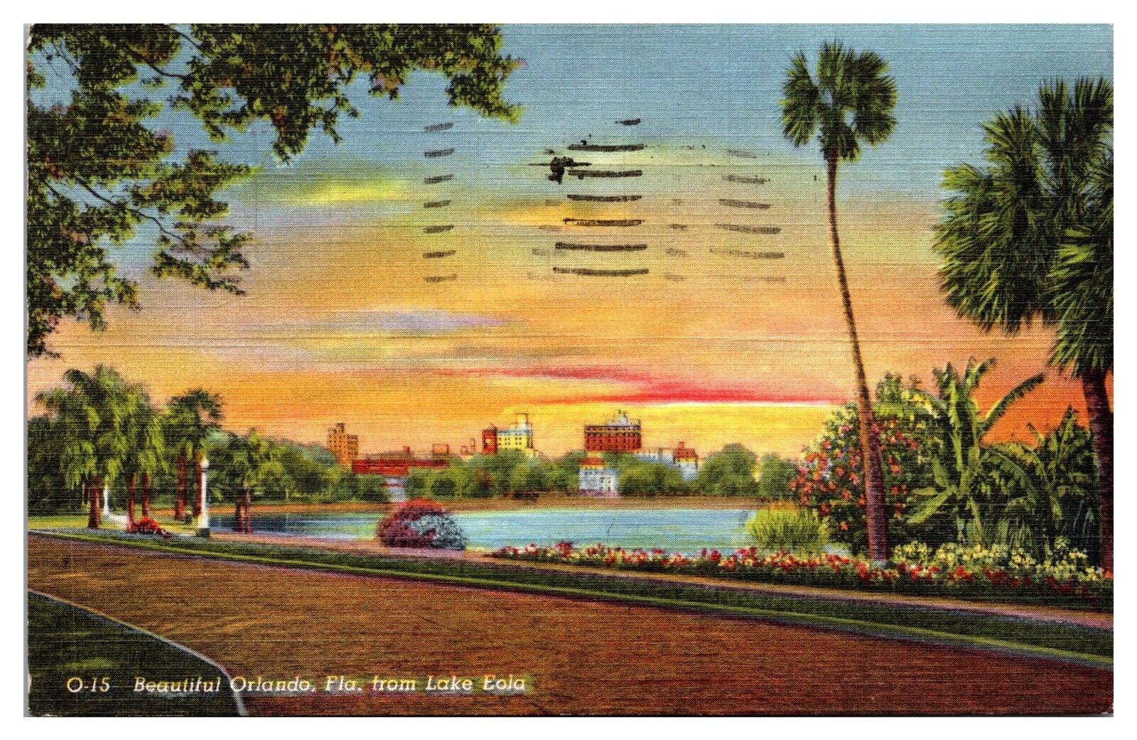 Vintage Beautiful Orlando from Lake Eola, Landscape, Palm Trees, FL Postcard