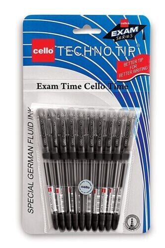 10PC CELLO PIN POINT BLACK PEN OFFICE STATIONERY (FREE SHIPPING)
