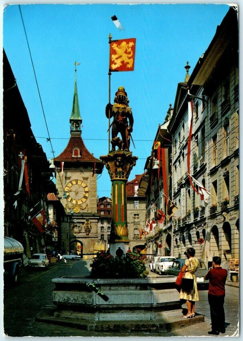 Postcard - Zeitglockenturm and Zähringen Fountain - Bern, Switzerland
