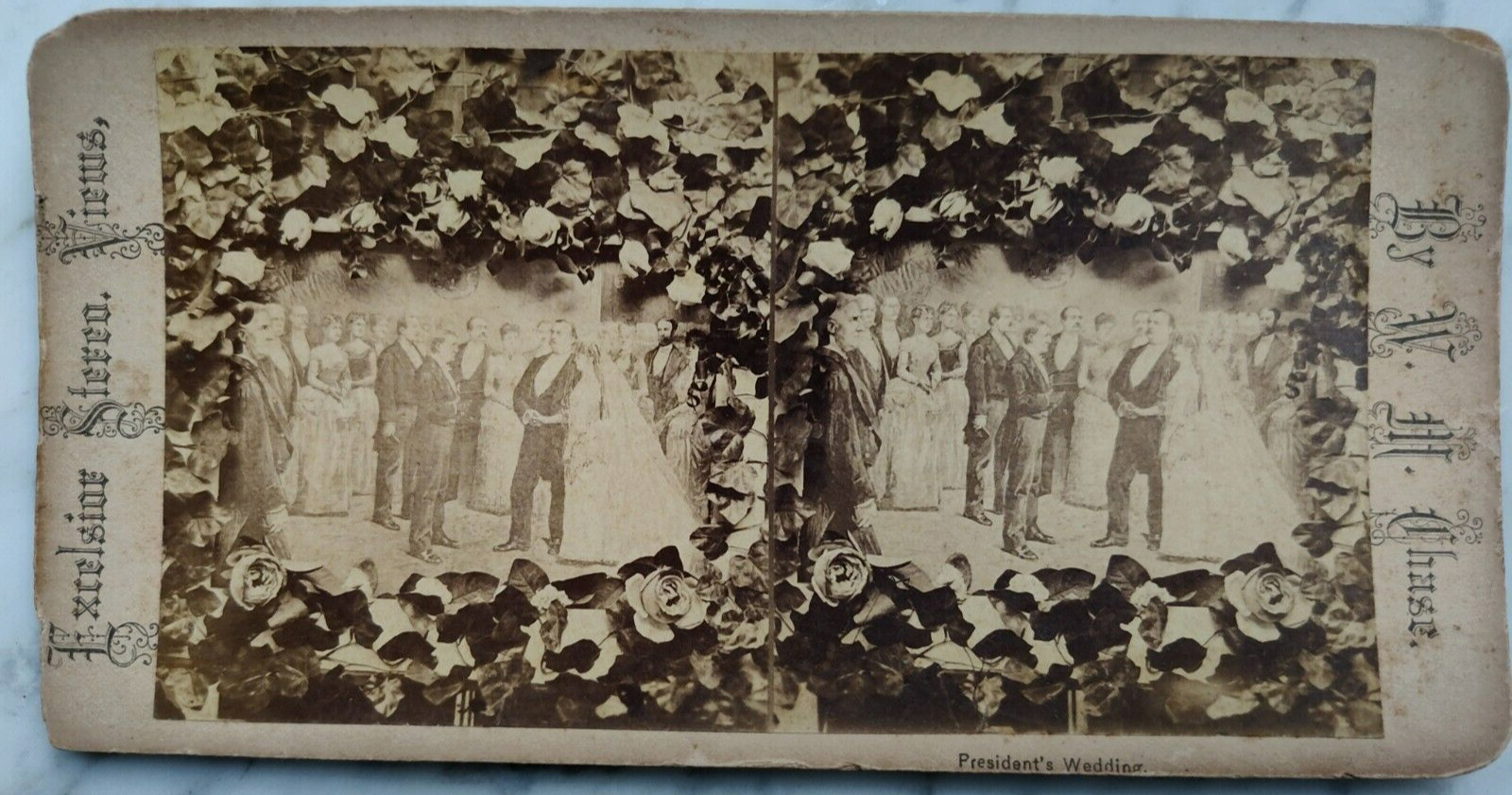 The President's Wedding 1886 Stereoview Grover Cleveland & Frances Folsom