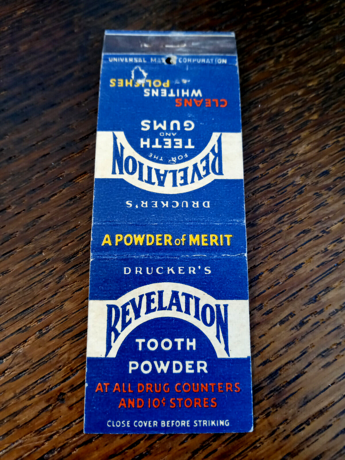 Vintage Matchbook: Drucker\'s Revelation Tooth Powder