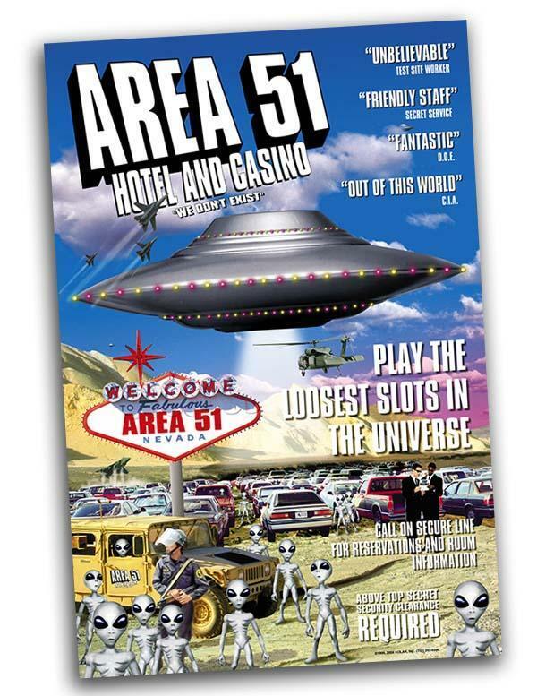 Area 51 Hotel & Casino Alien UFO Area51 Poster 24x36