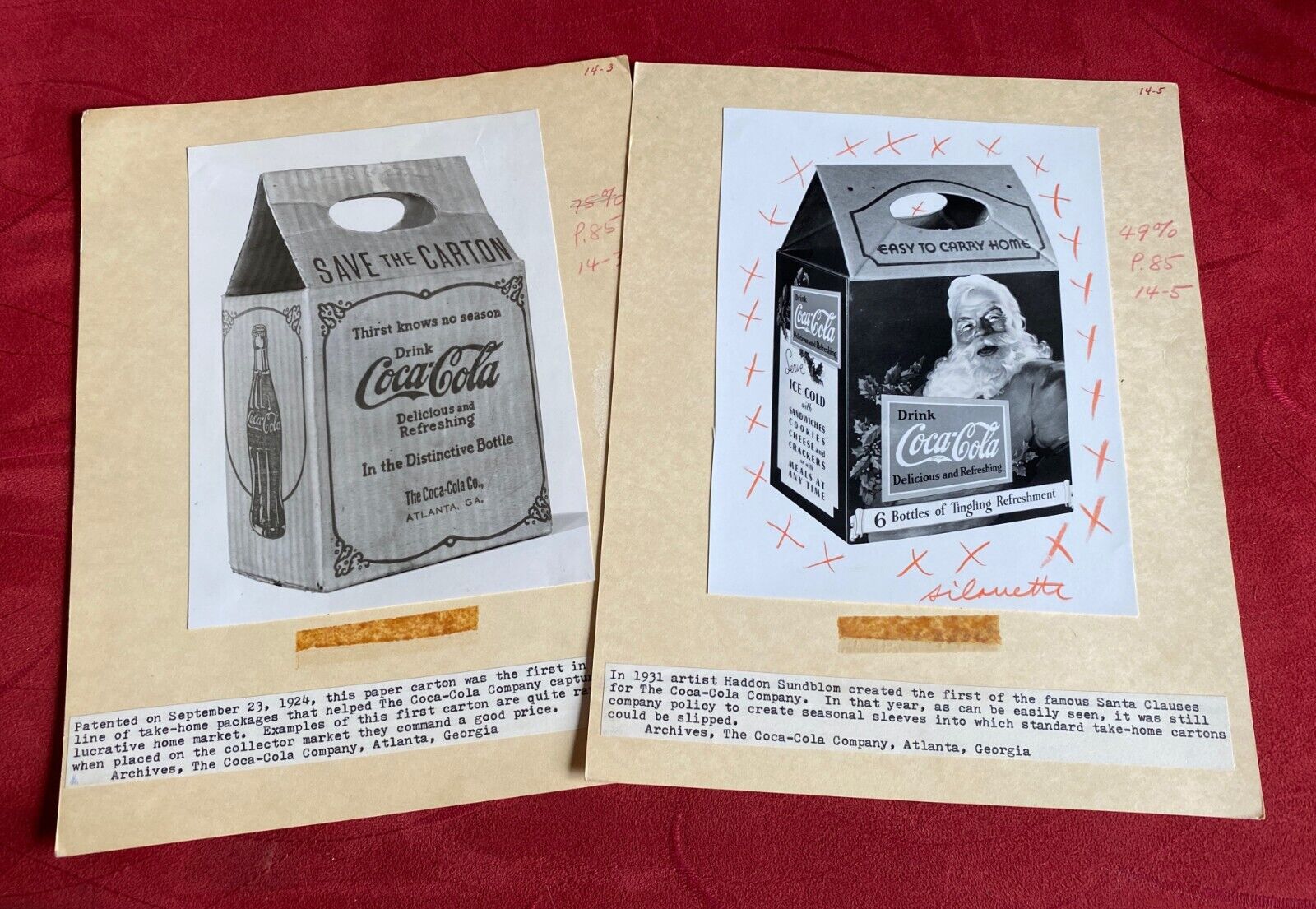 Coca Cola 1920s 30s 6-Bottle Carton Photos Used In Cecil Munsey Collectible Book