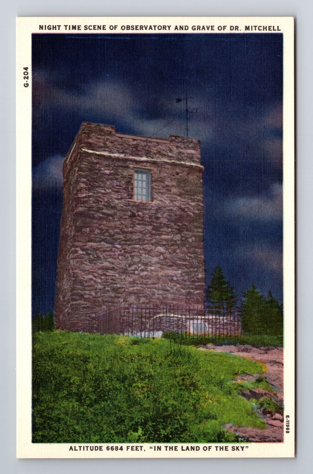 NC-North Carolina, Observatory And Grave Of Dr Mitchell, Vintage Postcard