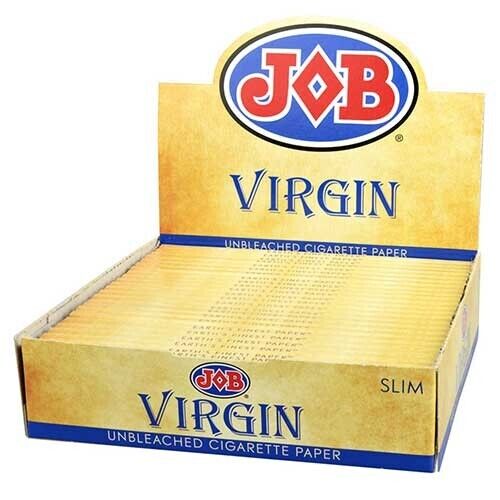😎JOB VIRGIN ALL NATURAL ROLLING PAPERS SLIM SIZE FULL BOX ✨ 24 BOOKLETS🌟💕
