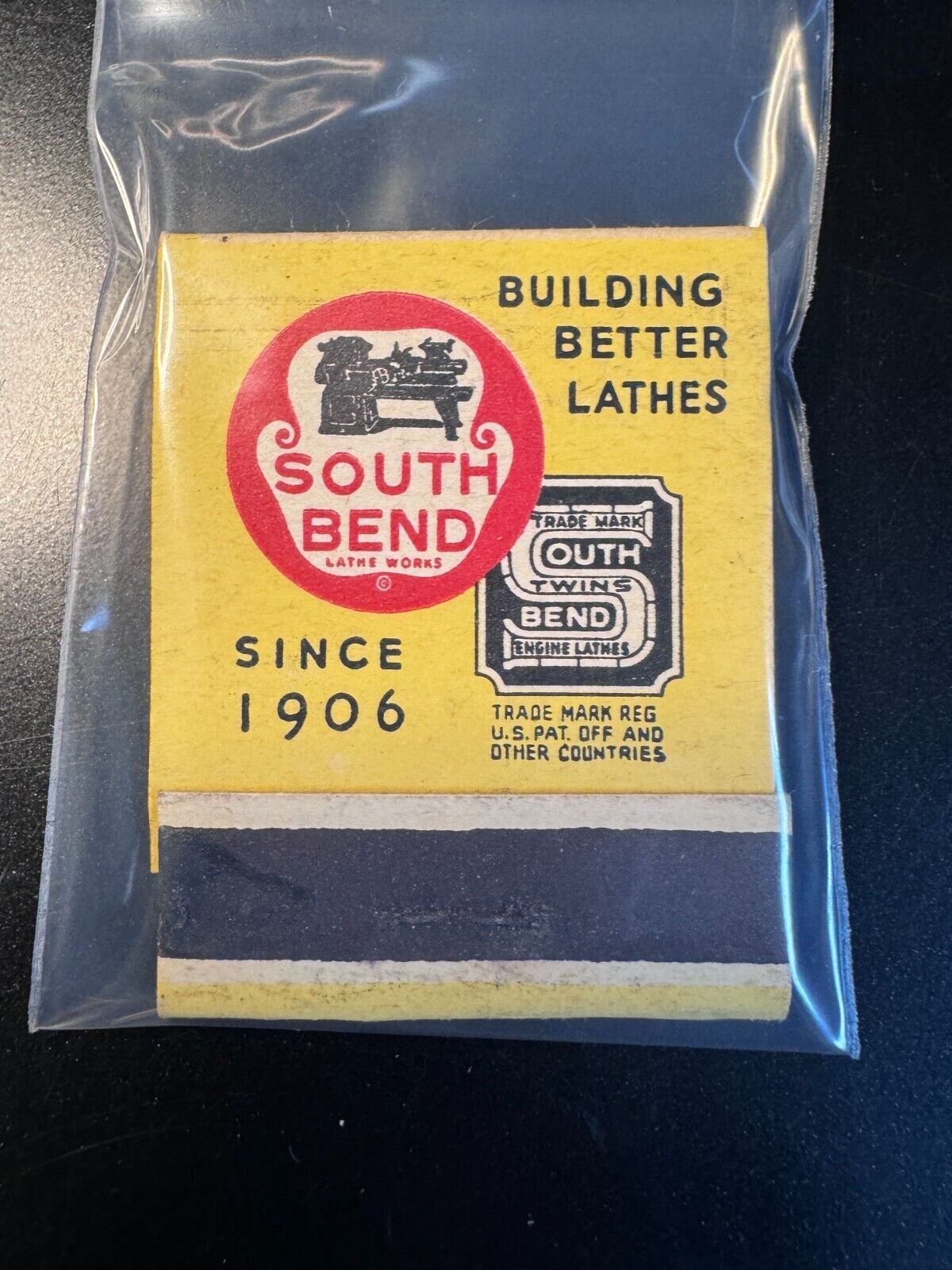 MATCHBOOK - SOUTH BEND LATHE WORKS - FOR THOSE WHO WANT THE BEST - UNSTRUCK